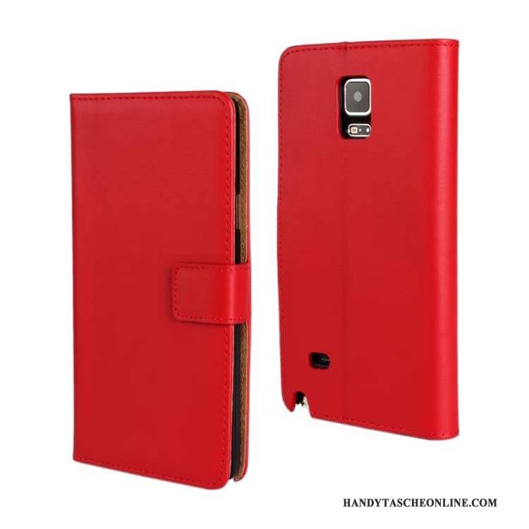 Hülle Samsung Galaxy Note 4 Leder Handyhüllen Grün, Case Samsung Galaxy Note 4 Lederhülle