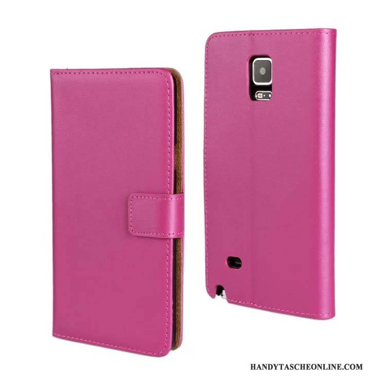 Hülle Samsung Galaxy Note 4 Leder Handyhüllen Grün, Case Samsung Galaxy Note 4 Lederhülle