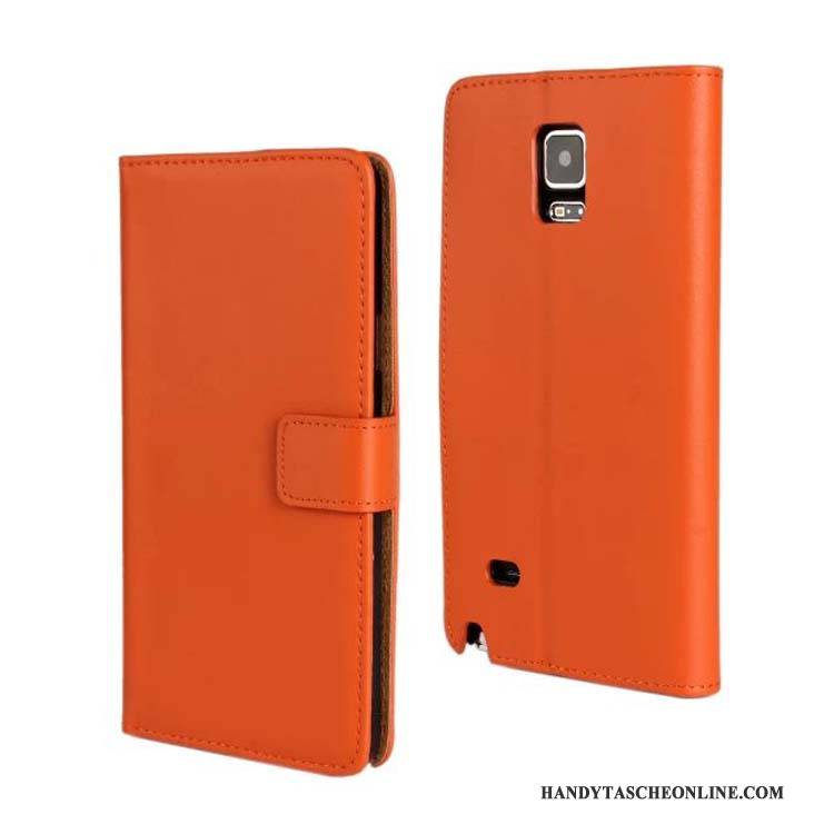 Hülle Samsung Galaxy Note 4 Leder Handyhüllen Grün, Case Samsung Galaxy Note 4 Lederhülle