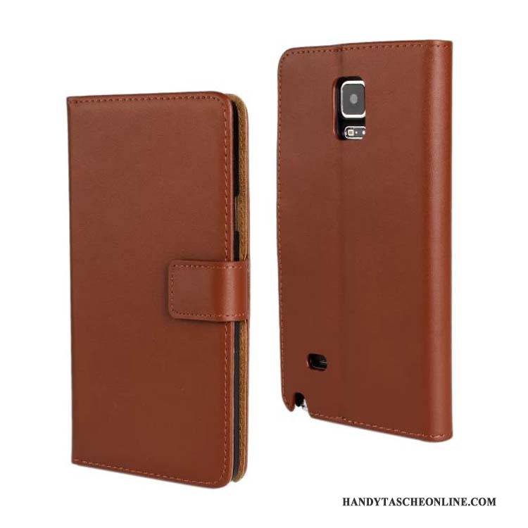 Hülle Samsung Galaxy Note 4 Leder Handyhüllen Grün, Case Samsung Galaxy Note 4 Lederhülle