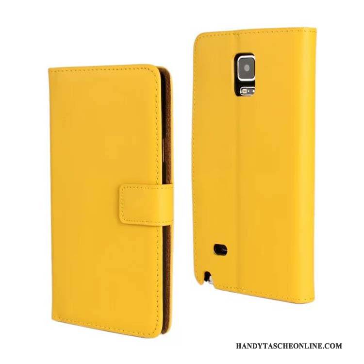 Hülle Samsung Galaxy Note 4 Leder Handyhüllen Grün, Case Samsung Galaxy Note 4 Lederhülle