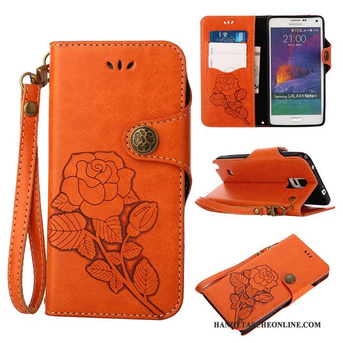 Hülle Samsung Galaxy Note 4 Lederhülle Anti-sturz Rosa, Case Samsung Galaxy Note 4 Silikon Handyhüllen