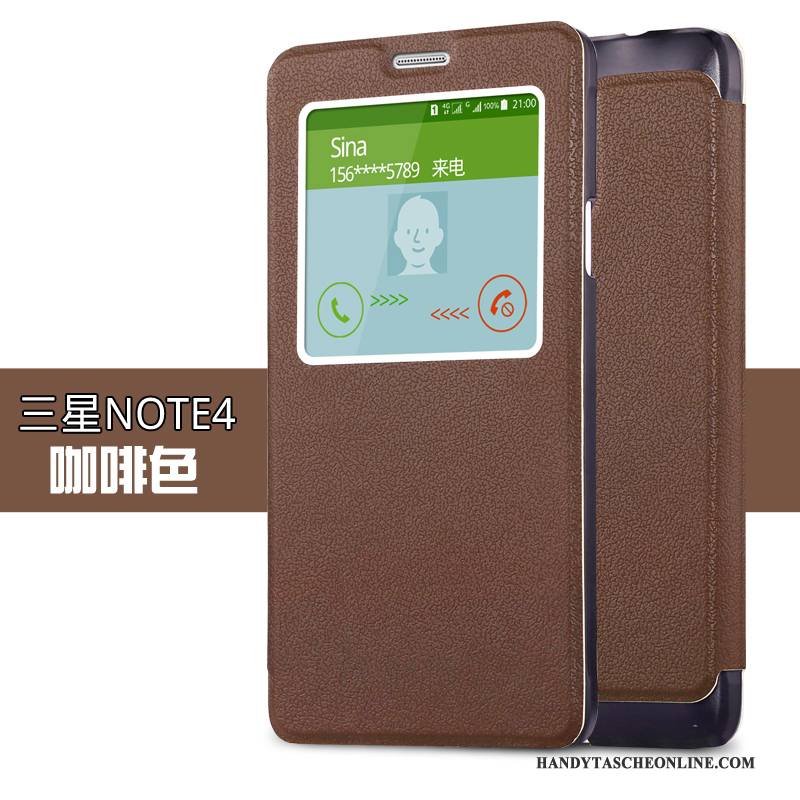 Hülle Samsung Galaxy Note 4 Lederhülle Handyhüllen Anti-sturz, Case Samsung Galaxy Note 4 Folio