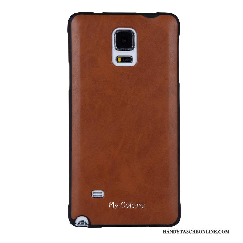 Hülle Samsung Galaxy Note 4 Lederhülle Rot Business, Case Samsung Galaxy Note 4 Weiche Handyhüllen