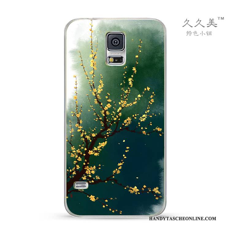 Hülle Samsung Galaxy Note 4 Schutz Frisch Handyhüllen, Case Samsung Galaxy Note 4 Weiche Chinesische Art Grün