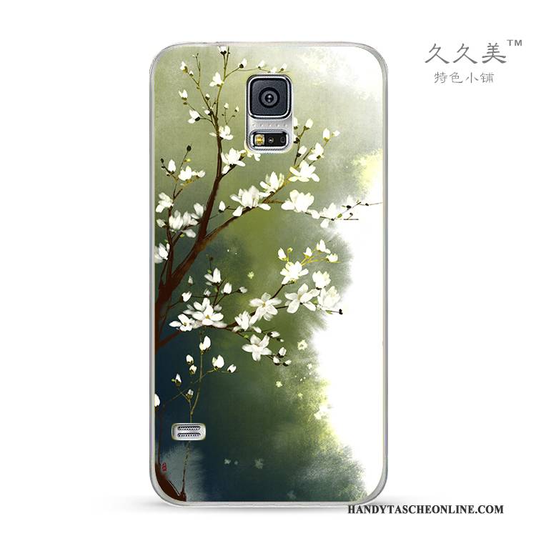 Hülle Samsung Galaxy Note 4 Schutz Frisch Handyhüllen, Case Samsung Galaxy Note 4 Weiche Chinesische Art Grün