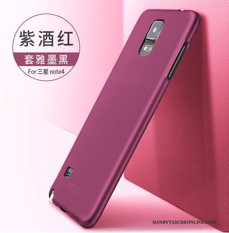 Hülle Samsung Galaxy Note 4 Schutz Lila Handyhüllen, Case Samsung Galaxy Note 4 Silikon Schlank Nubuck