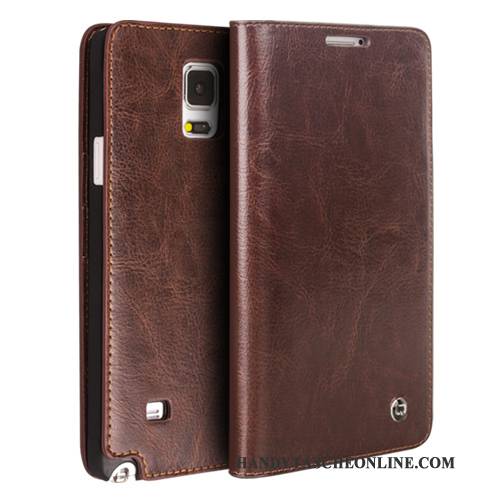 Hülle Samsung Galaxy Note 4 Schutz Rot, Case Samsung Galaxy Note 4 Leder