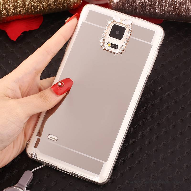 Hülle Samsung Galaxy Note 4 Weiche Anti-sturz Hängende Verzierungen, Case Samsung Galaxy Note 4 Schutz Silber Handyhüllen