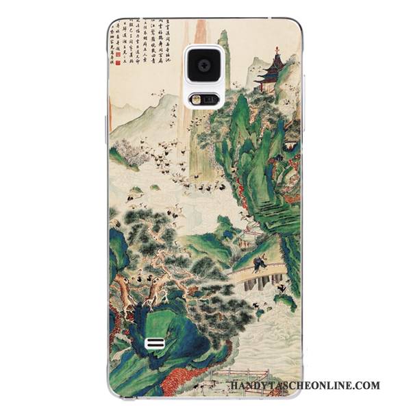 Hülle Samsung Galaxy Note 4 Weiche Chinesische Art Persönlichkeit, Case Samsung Galaxy Note 4 Silikon Muster Vogel