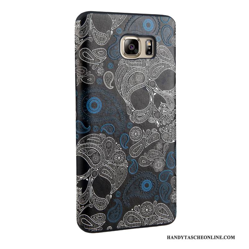 Hülle Samsung Galaxy Note 5 Gemalt Handyhüllen Schwarz, Case Samsung Galaxy Note 5 Weiche Trend