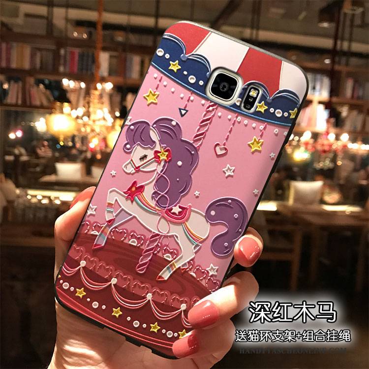 Hülle Samsung Galaxy Note 5 Karikatur Nette Rosa, Case Samsung Galaxy Note 5 Silikon Hängende Verzierungen Handyhüllen