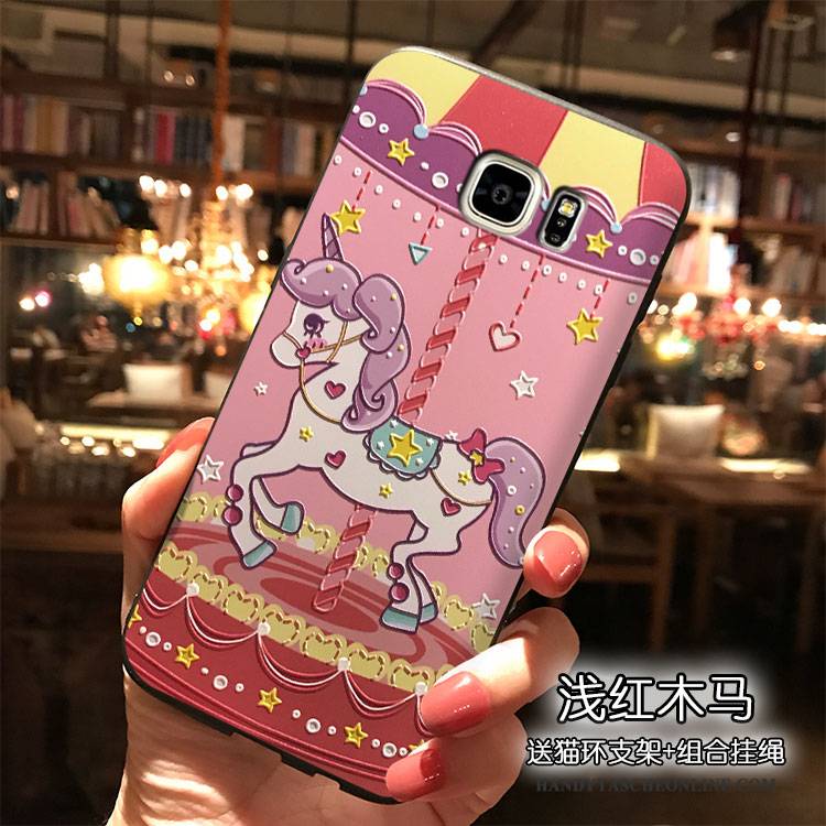 Hülle Samsung Galaxy Note 5 Karikatur Nette Rosa, Case Samsung Galaxy Note 5 Silikon Hängende Verzierungen Handyhüllen