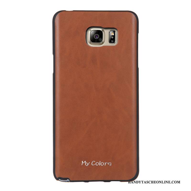 Hülle Samsung Galaxy Note 5 Lederhülle Business Rot, Case Samsung Galaxy Note 5 Weiche Handyhüllen