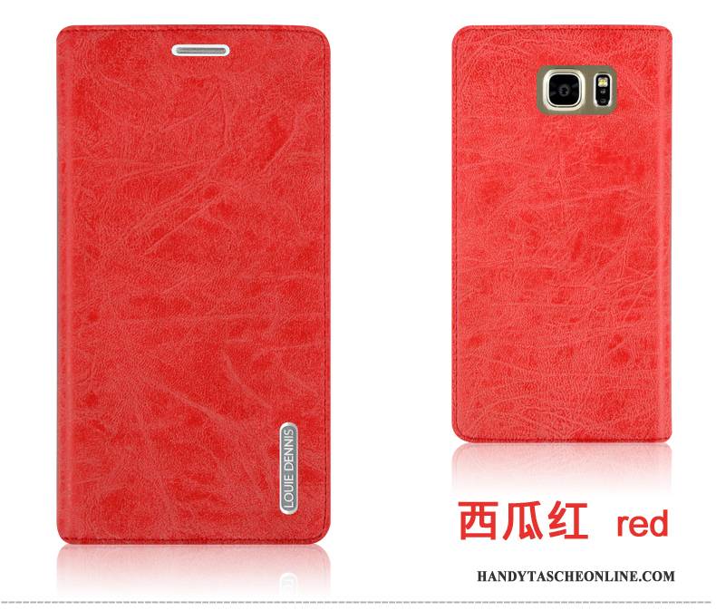 Hülle Samsung Galaxy Note 5 Lederhülle Haltbar Lila, Case Samsung Galaxy Note 5 Schutz Handyhüllen