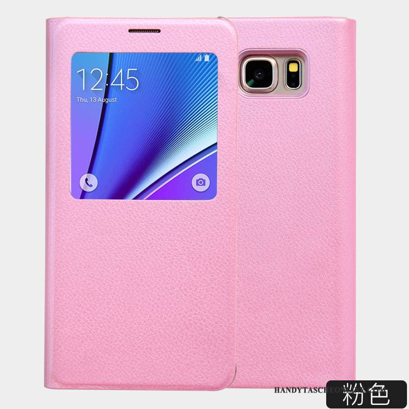 Hülle Samsung Galaxy Note 5 Lederhülle Weiß Neu, Case Samsung Galaxy Note 5 Schutz Schlafsaal Handyhüllen