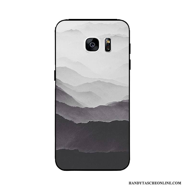 Hülle Samsung Galaxy Note 5 Prägung Original Handyhüllen, Case Samsung Galaxy Note 5 Schutz Landschaft Grau