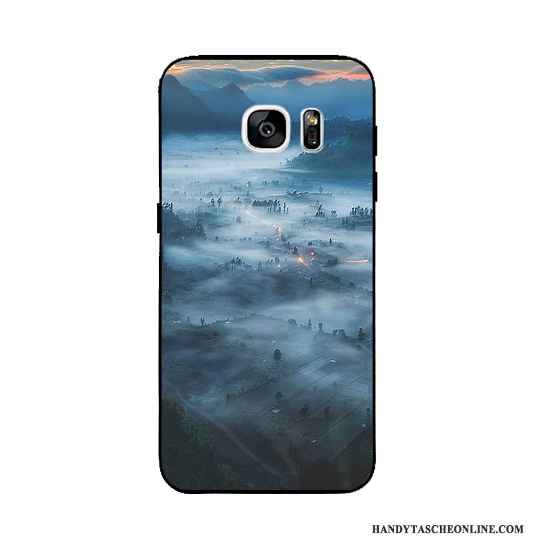 Hülle Samsung Galaxy Note 5 Prägung Original Handyhüllen, Case Samsung Galaxy Note 5 Schutz Landschaft Grau