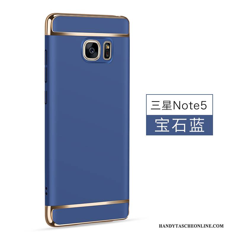 Hülle Samsung Galaxy Note 5 Schutz Neu Nubuck, Case Samsung Galaxy Note 5 Blau Anti-sturz