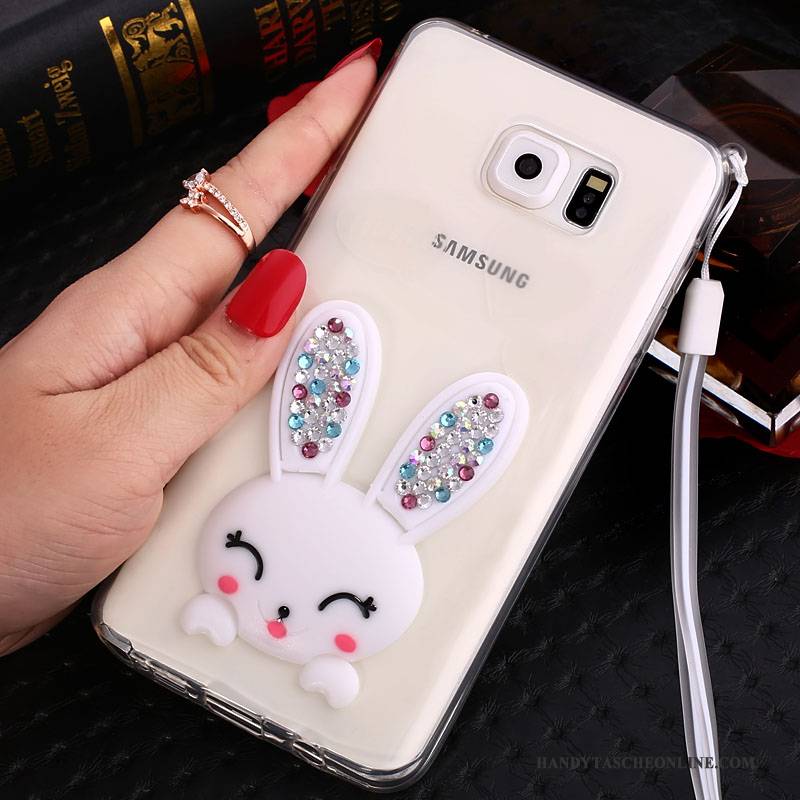 Hülle Samsung Galaxy Note 5 Schutz Transparent Handyhüllen, Case Samsung Galaxy Note 5 Strass Hängende Verzierungen Lila