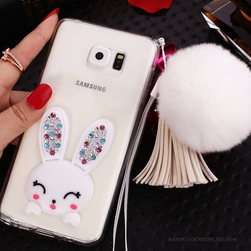 Hülle Samsung Galaxy Note 5 Schutz Transparent Handyhüllen, Case Samsung Galaxy Note 5 Strass Hängende Verzierungen Lila