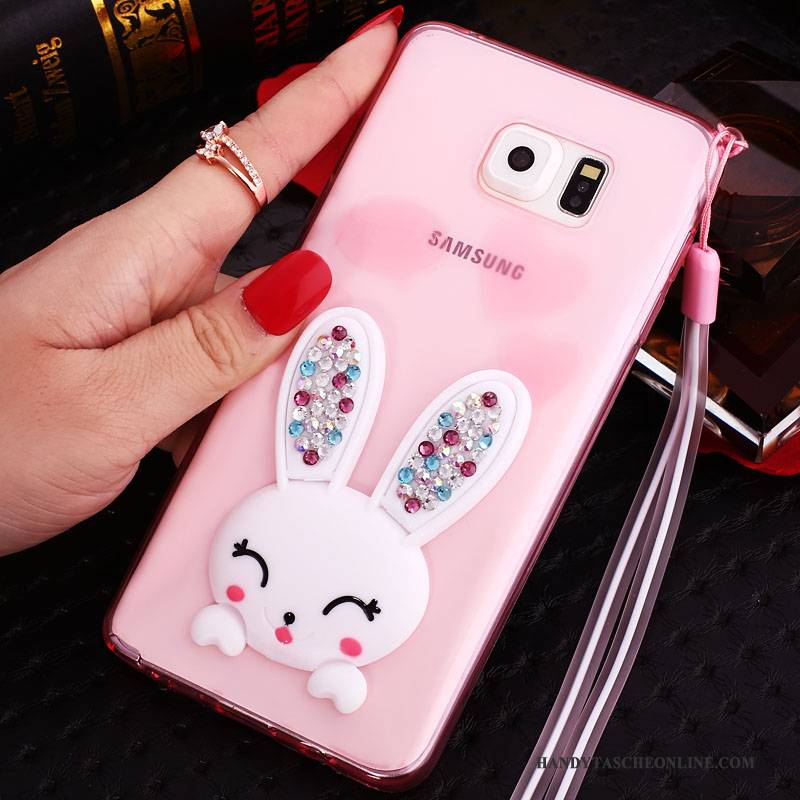 Hülle Samsung Galaxy Note 5 Schutz Transparent Handyhüllen, Case Samsung Galaxy Note 5 Strass Hängende Verzierungen Lila