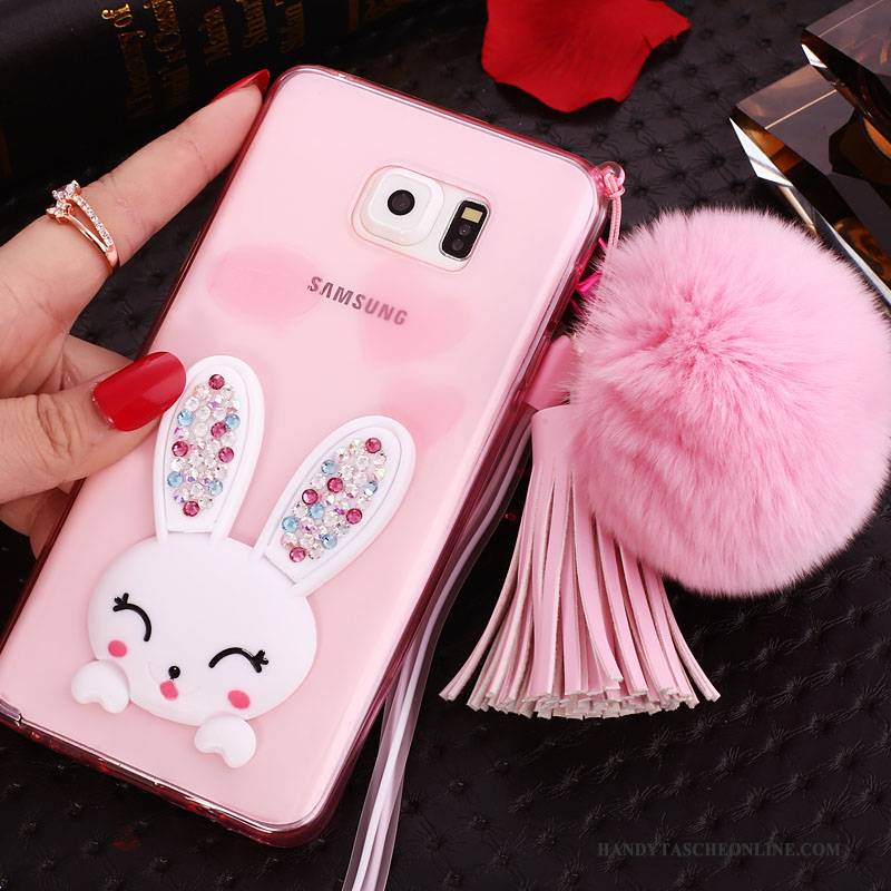 Hülle Samsung Galaxy Note 5 Schutz Transparent Handyhüllen, Case Samsung Galaxy Note 5 Strass Hängende Verzierungen Lila