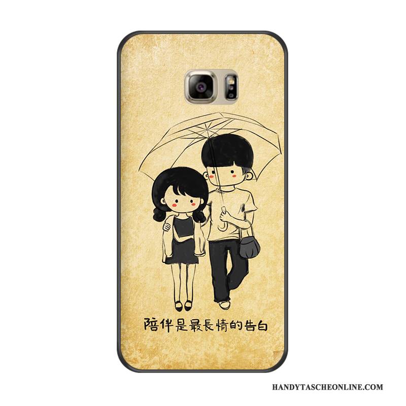 Hülle Samsung Galaxy Note 5 Silikon Handyhüllen Gelb, Case Samsung Galaxy Note 5 Karikatur Anti-sturz Schwarz