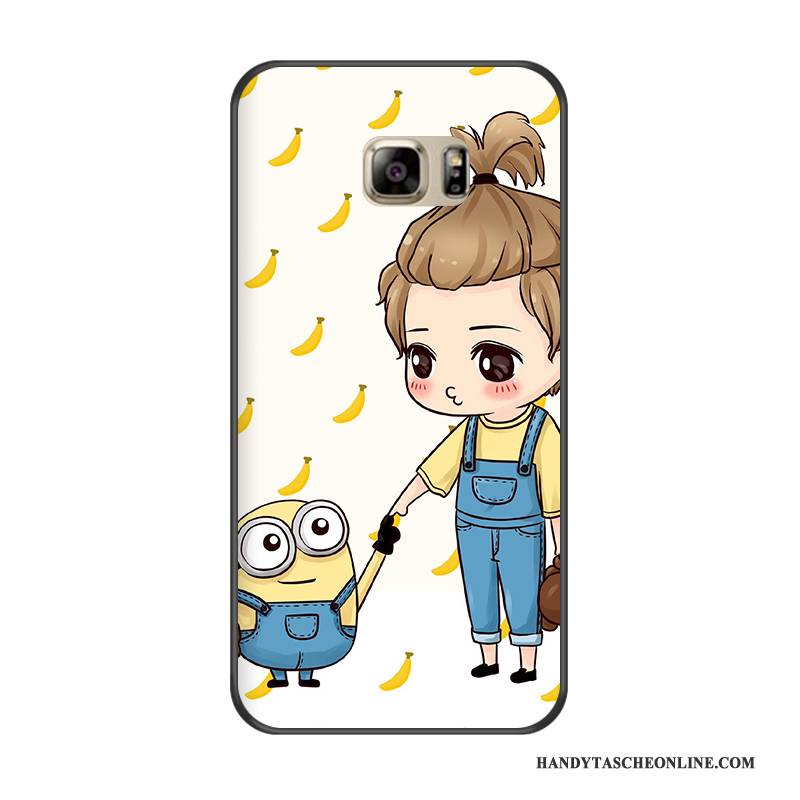 Hülle Samsung Galaxy Note 5 Silikon Handyhüllen Gelb, Case Samsung Galaxy Note 5 Karikatur Anti-sturz Schwarz