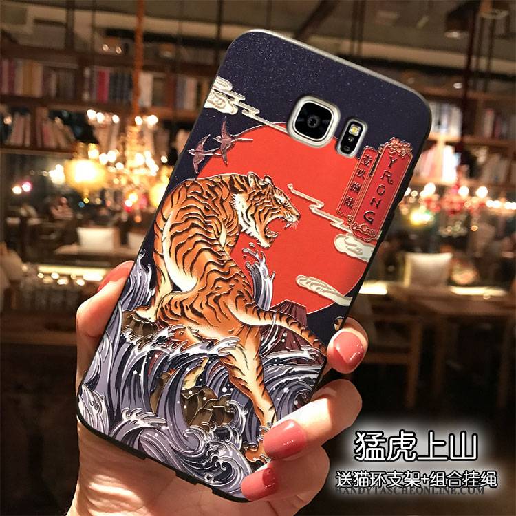 Hülle Samsung Galaxy Note 5 Silikon Handyhüllen Tiger, Case Samsung Galaxy Note 5 Rot Wind