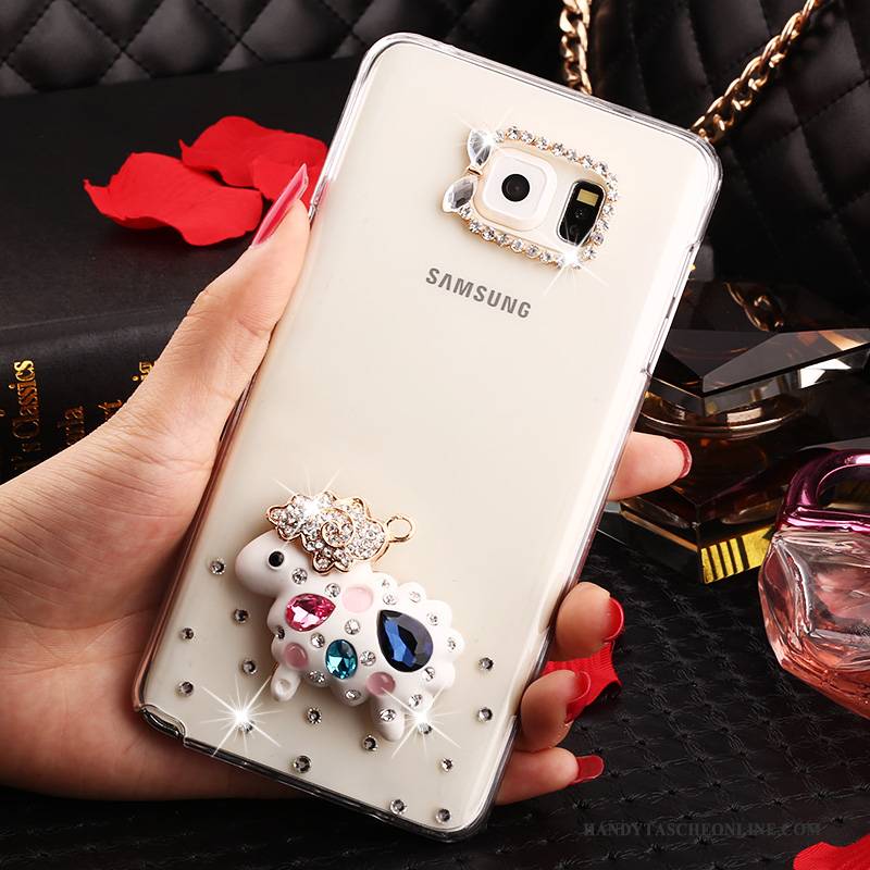 Hülle Samsung Galaxy Note 5 Strass Anti-sturz Handyhüllen, Case Samsung Galaxy Note 5 Schutz Weiß Transparent