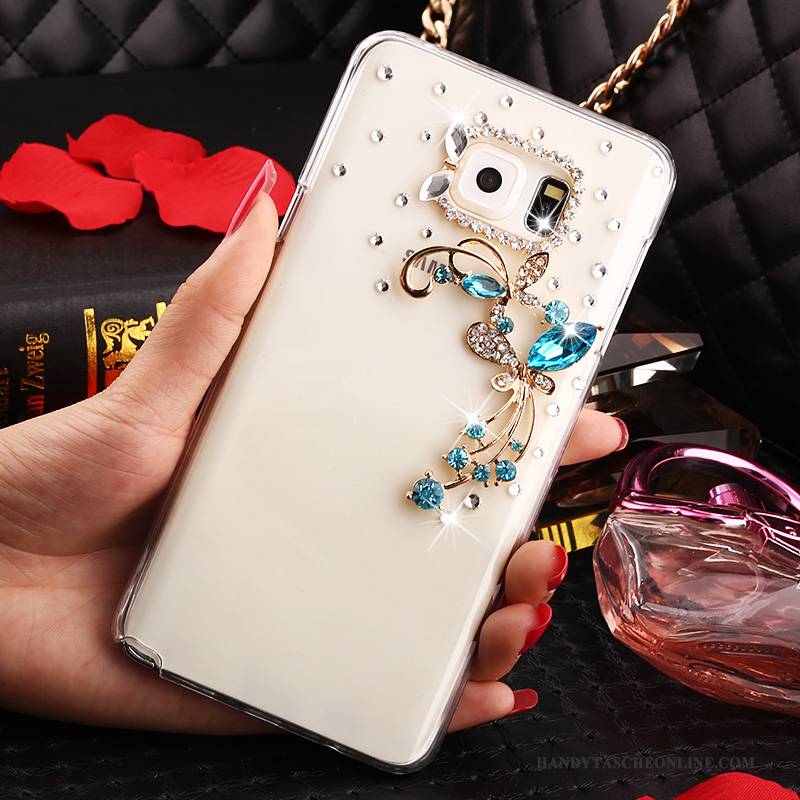 Hülle Samsung Galaxy Note 5 Strass Anti-sturz Handyhüllen, Case Samsung Galaxy Note 5 Schutz Weiß Transparent