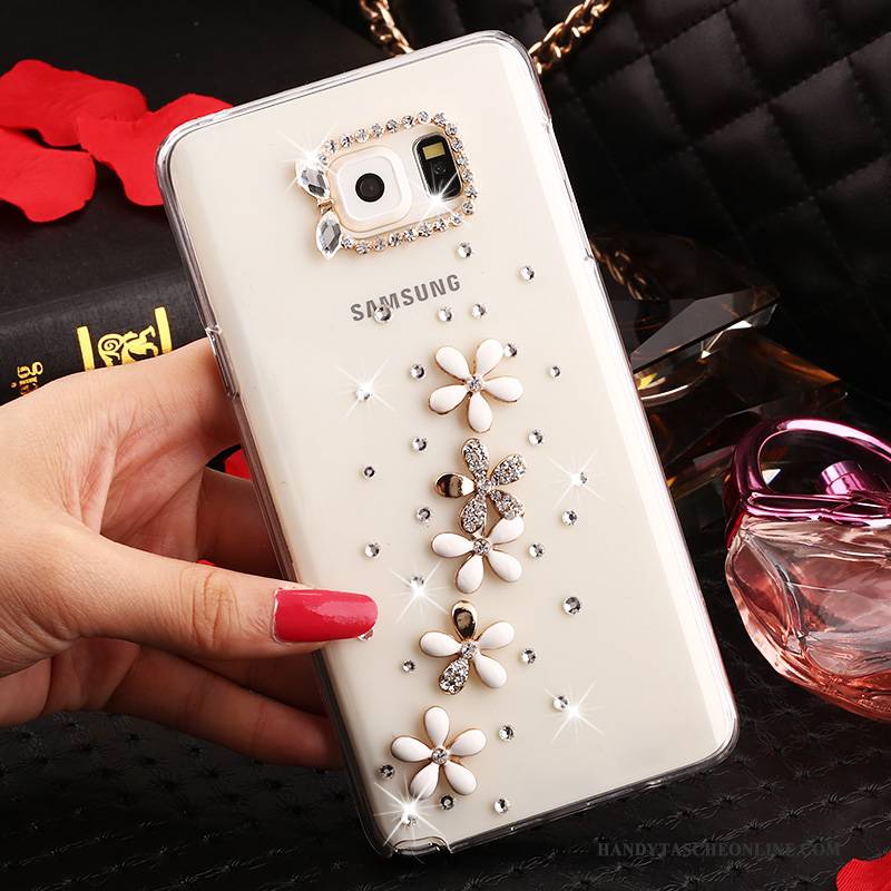 Hülle Samsung Galaxy Note 5 Strass Anti-sturz Handyhüllen, Case Samsung Galaxy Note 5 Schutz Weiß Transparent