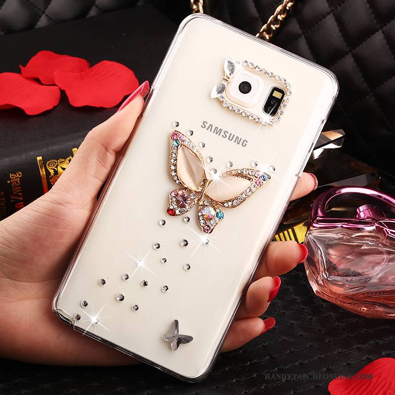 Hülle Samsung Galaxy Note 5 Strass Anti-sturz Handyhüllen, Case Samsung Galaxy Note 5 Schutz Weiß Transparent