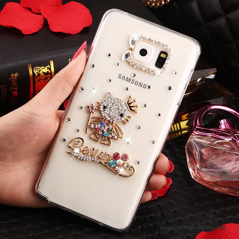 Hülle Samsung Galaxy Note 5 Strass Anti-sturz Handyhüllen, Case Samsung Galaxy Note 5 Schutz Weiß Transparent