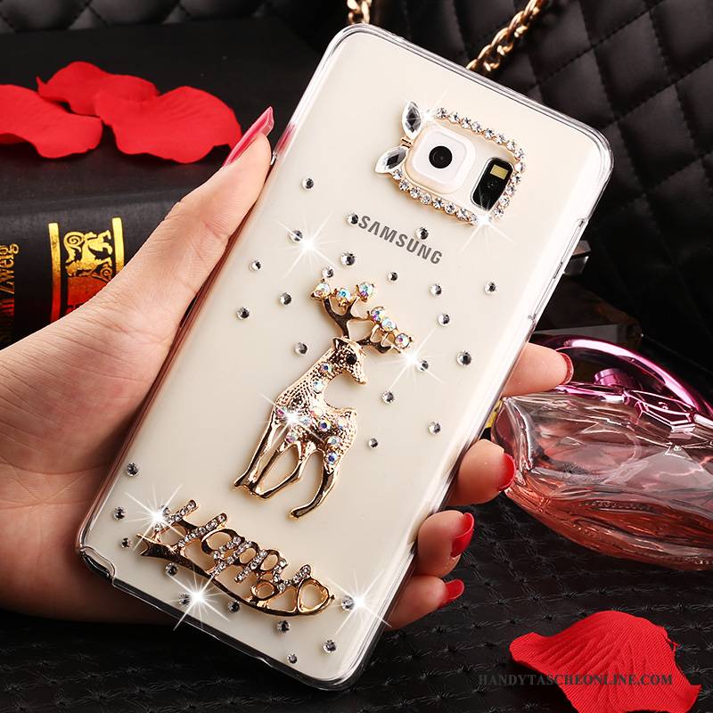 Hülle Samsung Galaxy Note 5 Strass Anti-sturz Handyhüllen, Case Samsung Galaxy Note 5 Schutz Weiß Transparent