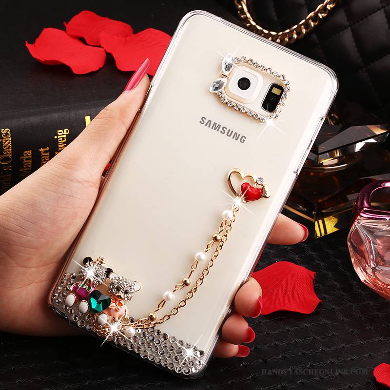 Hülle Samsung Galaxy Note 5 Strass Anti-sturz Handyhüllen, Case Samsung Galaxy Note 5 Schutz Weiß Transparent