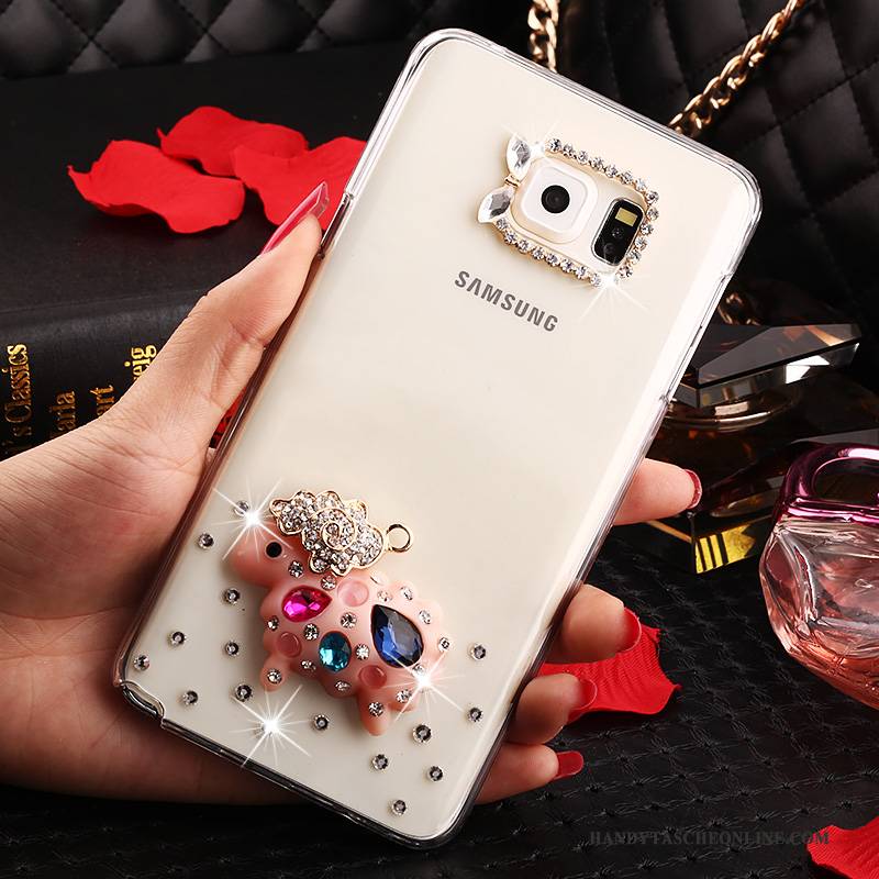 Hülle Samsung Galaxy Note 5 Strass Anti-sturz Handyhüllen, Case Samsung Galaxy Note 5 Schutz Weiß Transparent