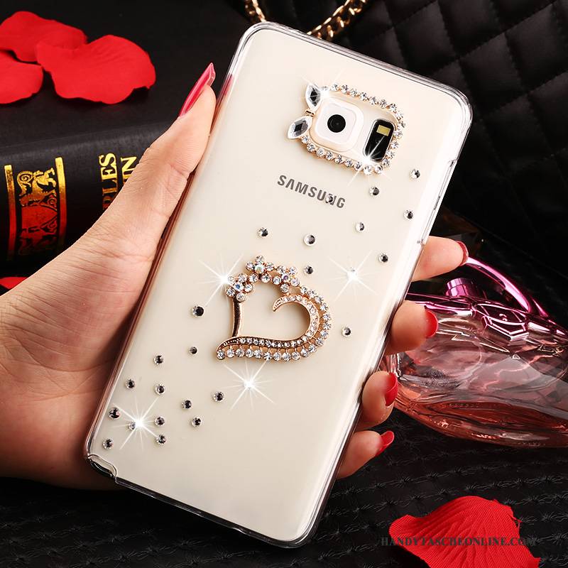 Hülle Samsung Galaxy Note 5 Strass Anti-sturz Handyhüllen, Case Samsung Galaxy Note 5 Schutz Weiß Transparent