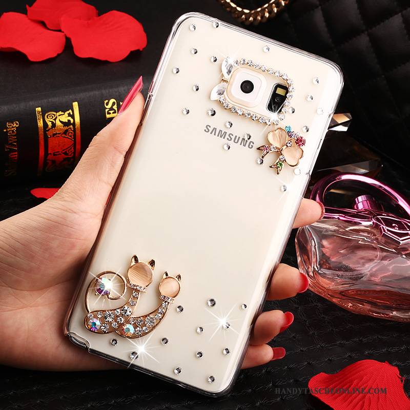 Hülle Samsung Galaxy Note 5 Strass Anti-sturz Handyhüllen, Case Samsung Galaxy Note 5 Schutz Weiß Transparent