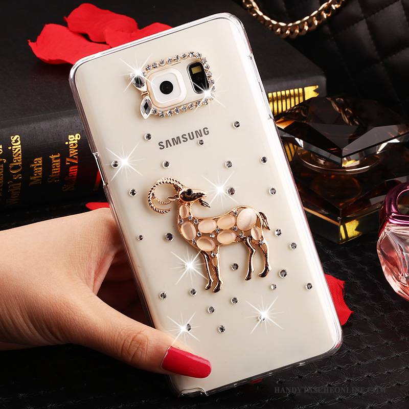 Hülle Samsung Galaxy Note 5 Strass Anti-sturz Handyhüllen, Case Samsung Galaxy Note 5 Schutz Weiß Transparent