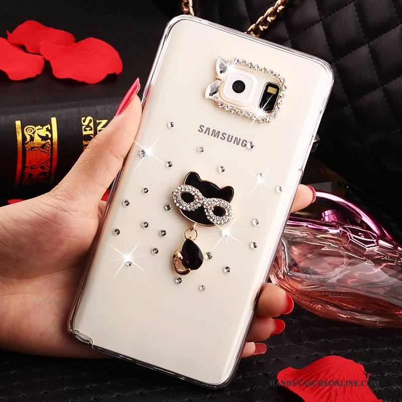 Hülle Samsung Galaxy Note 5 Strass Anti-sturz Handyhüllen, Case Samsung Galaxy Note 5 Schutz Weiß Transparent