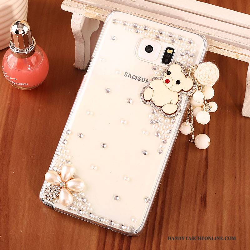 Hülle Samsung Galaxy Note 5 Strass Gold Schwer, Case Samsung Galaxy Note 5 Schutz Handyhüllen