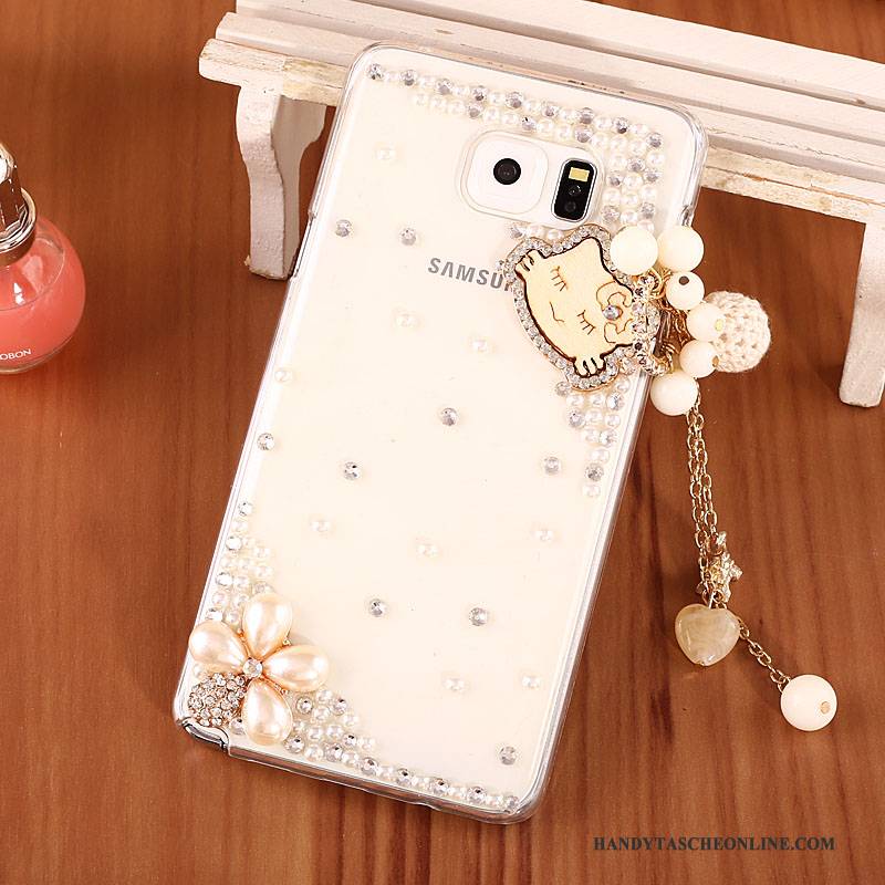 Hülle Samsung Galaxy Note 5 Strass Gold Schwer, Case Samsung Galaxy Note 5 Schutz Handyhüllen