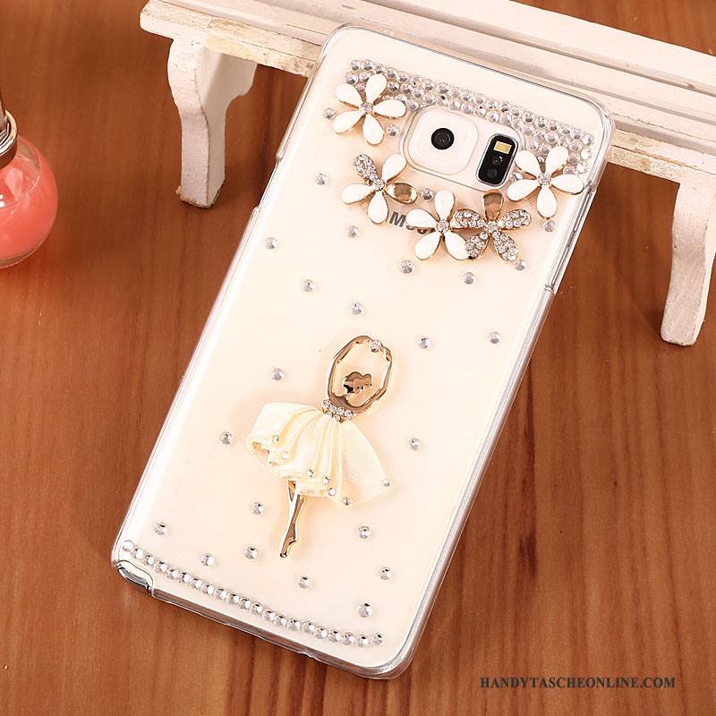 Hülle Samsung Galaxy Note 5 Strass Handyhüllen Gold, Case Samsung Galaxy Note 5 Schutz Schwer Transparent