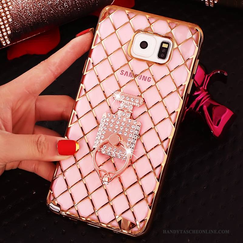 Hülle Samsung Galaxy Note 5 Strass Schlank Ring, Case Samsung Galaxy Note 5 Silikon Rosa