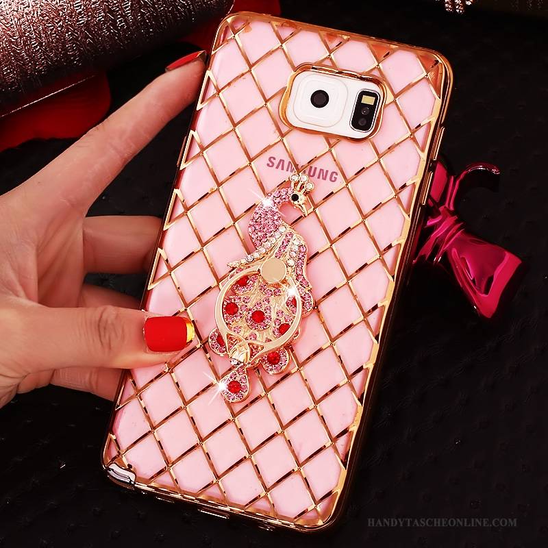 Hülle Samsung Galaxy Note 5 Strass Schlank Ring, Case Samsung Galaxy Note 5 Silikon Rosa