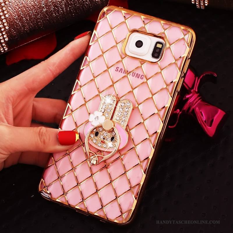 Hülle Samsung Galaxy Note 5 Strass Schlank Ring, Case Samsung Galaxy Note 5 Silikon Rosa