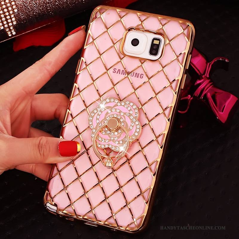 Hülle Samsung Galaxy Note 5 Strass Schlank Ring, Case Samsung Galaxy Note 5 Silikon Rosa