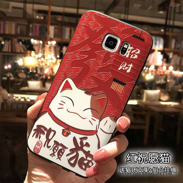 Hülle Samsung Galaxy Note 5 Taschen Reichtum Rot, Case Samsung Galaxy Note 5 Silikon Handyhüllen Katzen